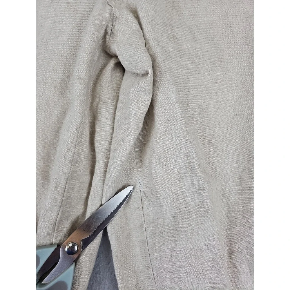 VTG Banana Republic 100% Linen Wide Leg High Waist Pants Size 12 31x28 Beige Y2K